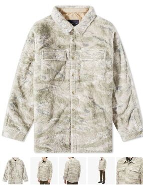 Stampd - Men's Camo Sherpa Shirt Jacket in Digital Tiger Camo